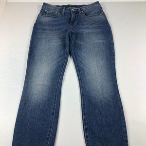 Lucky Brand Women's 28 Regular Ava Skinny Mid Rise Crop Blue Faded Stretch Denim